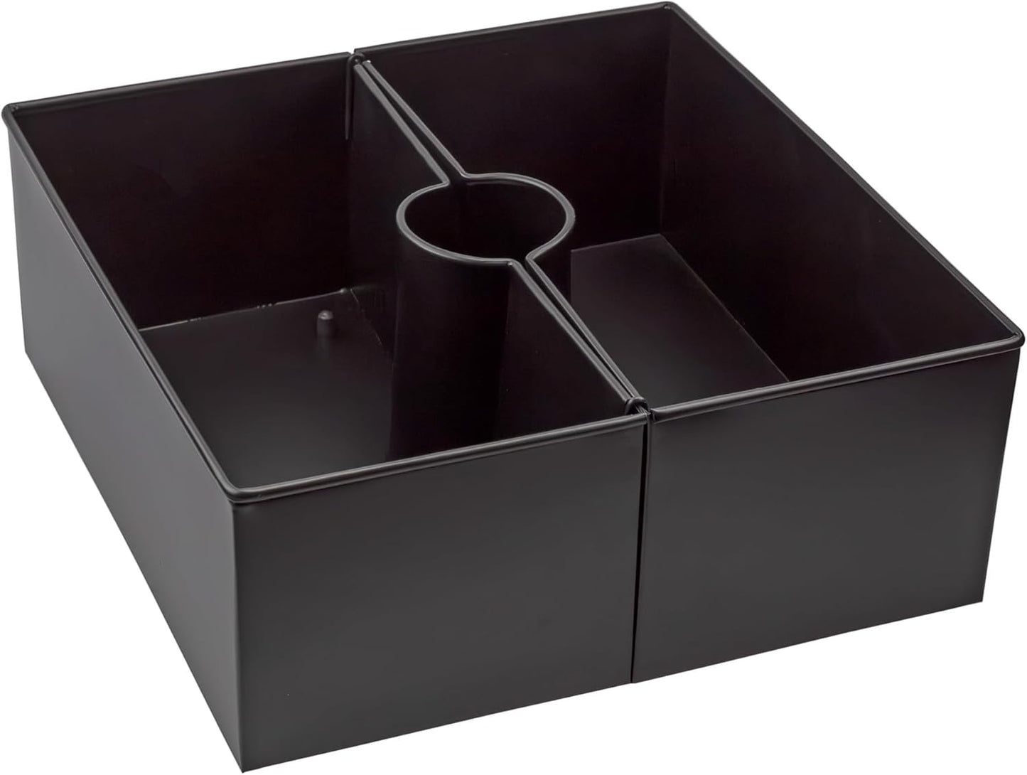 AuldHome Design Umbrella Planter for Patio Table - Black Square