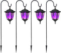 Solar Halloween Flame Hanging Lights 4 Pack - Purple Flicker for Yard