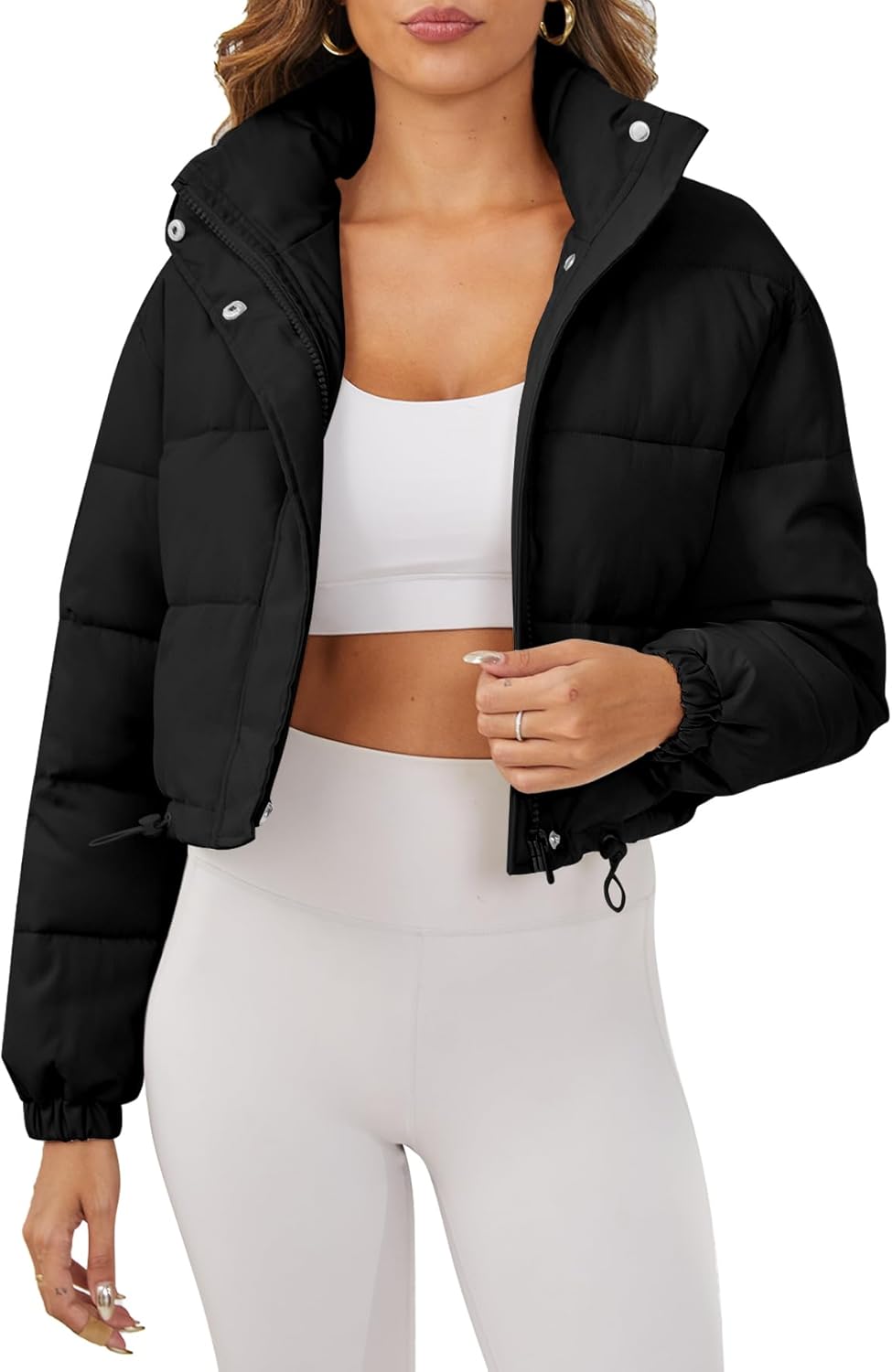 Stylish Women's Cropped Puffer Jacket for Winter Warmth