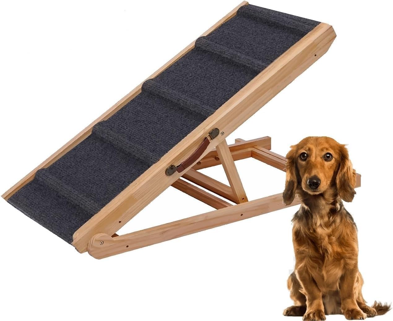 PAWBLISS Adjustable Dog Ramp for All Dogs - 6-Level Design
