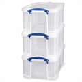 Really Useful Box 3-Pack Clear Plastic Storage Bins with Lids