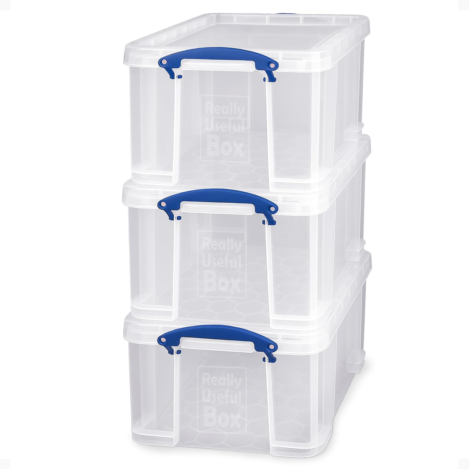 Really Useful Box 3-Pack Clear Plastic Storage Bins for Home