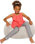 Posh Creations Bean Bag Chair for Kids, Teens & Adults - Cream 27in