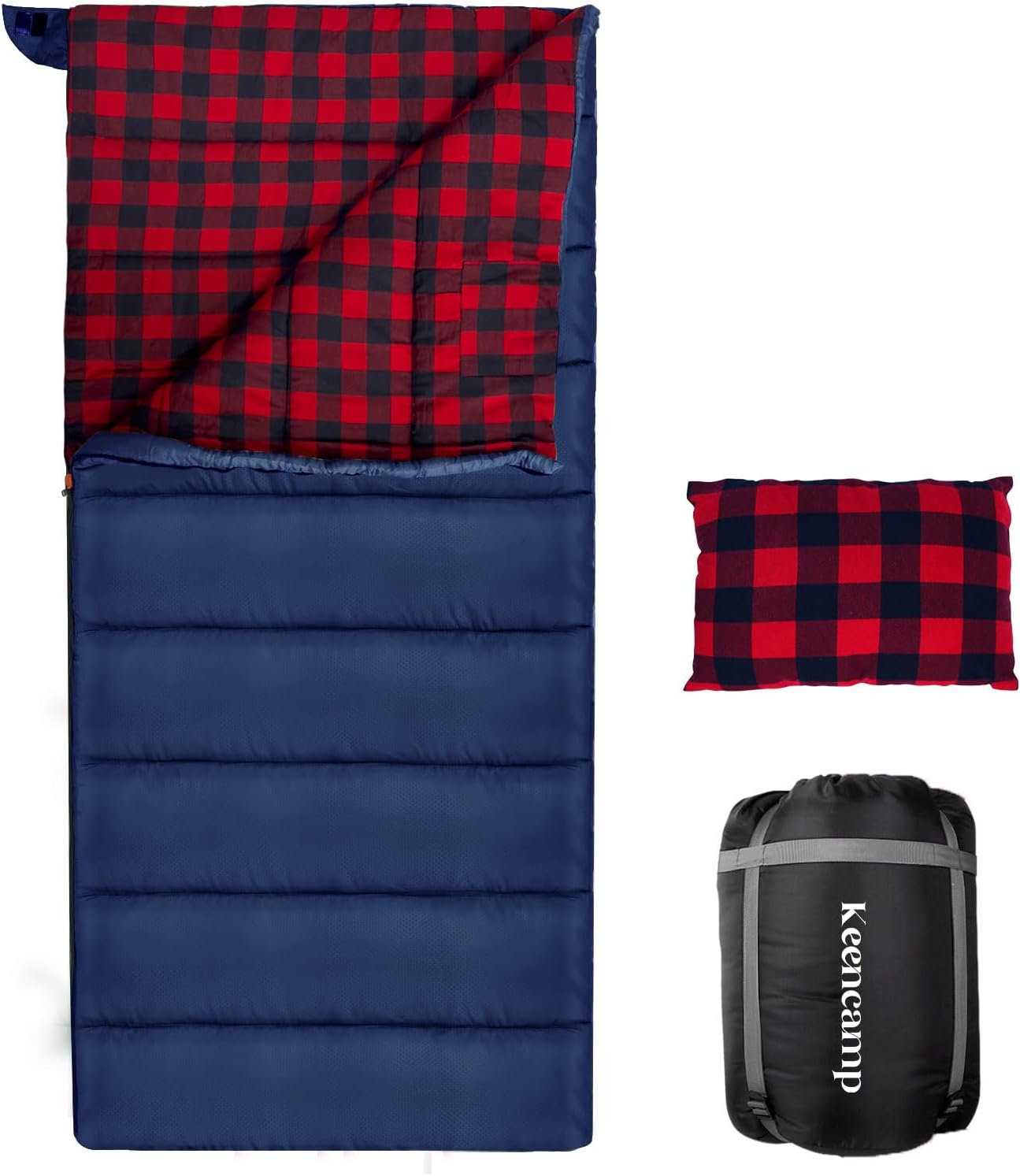0 Degree Sleeping Bag for Adults XXL with Pillow and Compression Sack