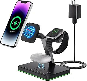 Magnetic Wireless Charger 3 in 1 for iPhone and iWatch Devices