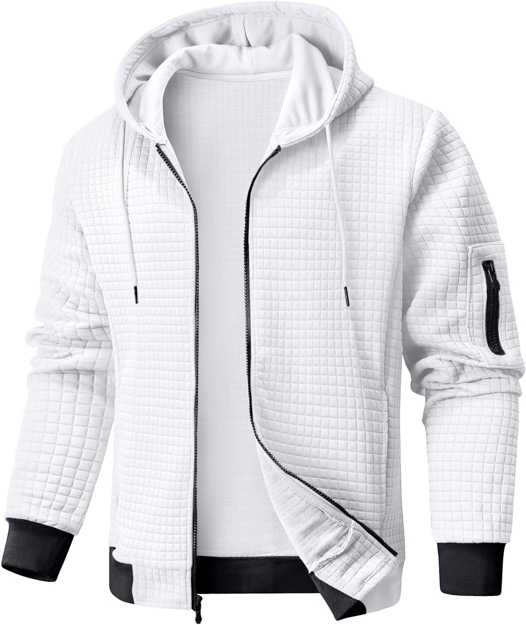 Mens Zip Up Hoodie Full-Zip Sweatshirt for Stylish Comfort