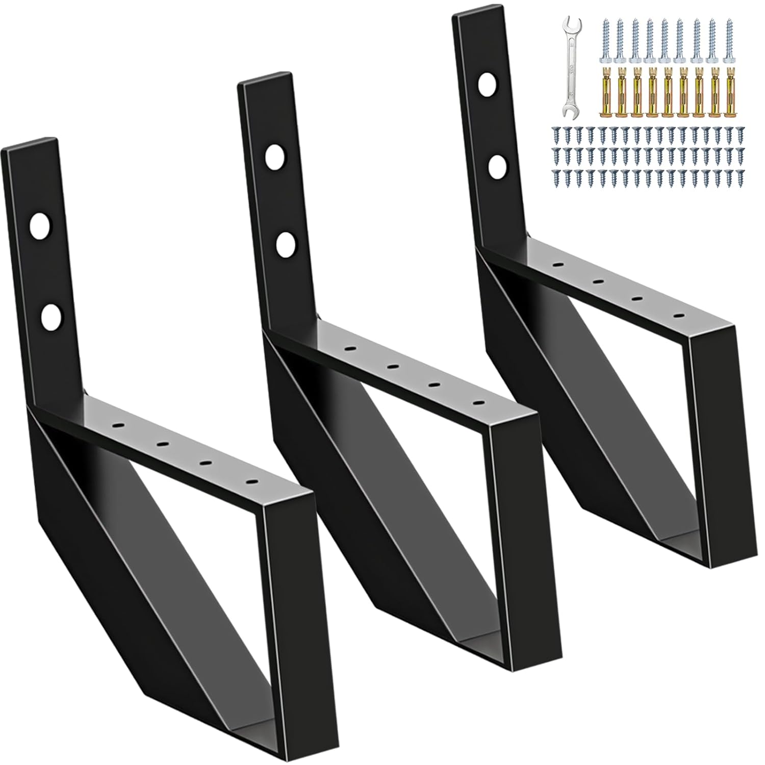 Steel Stair Riser 1 Step for Deck Height 11.9 in - 3 Pack