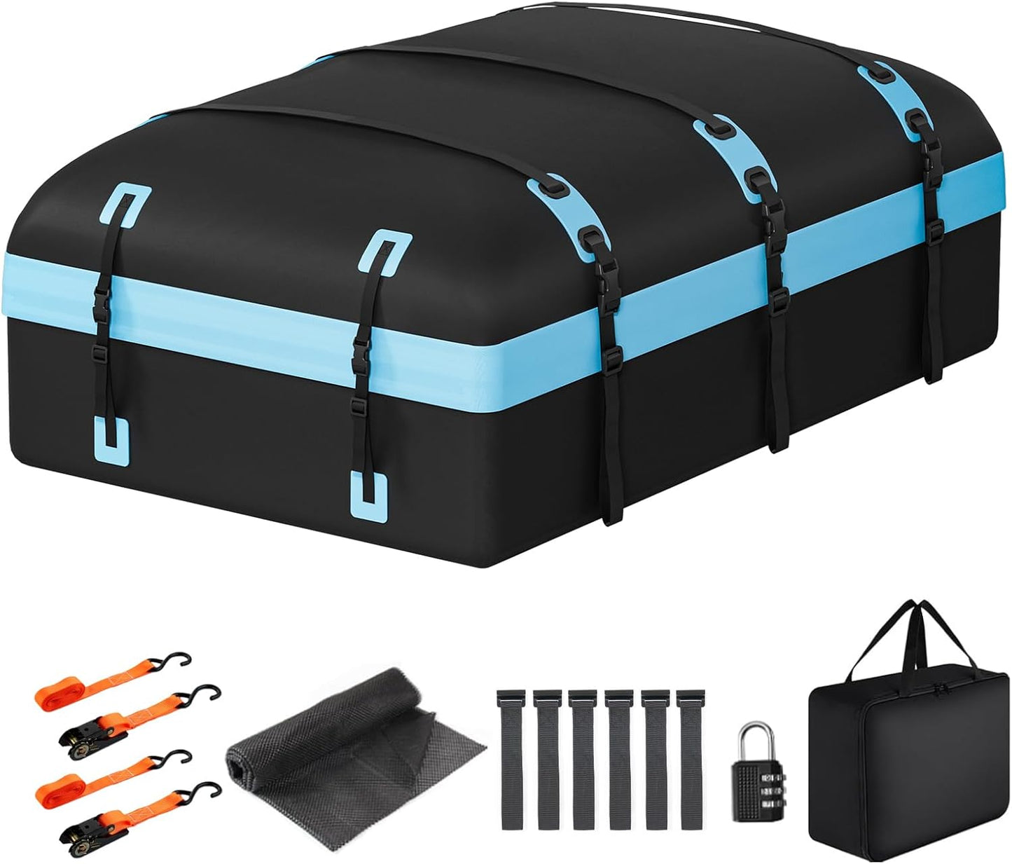 Car Rooftop Cargo Carrier Bag for All Vehicles with 30 Cubic Feet