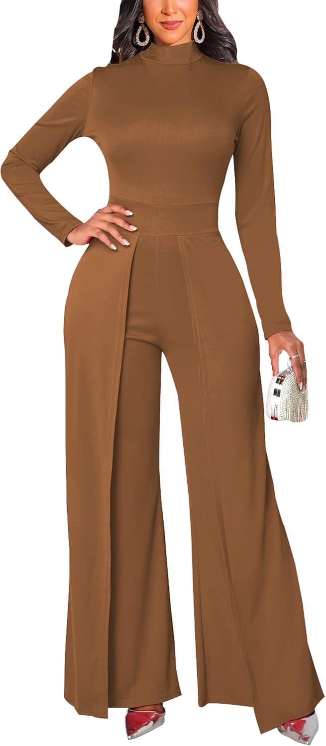 Stylish Women's Casual Long Sleeve Round Neck Jumpsuits for Parties