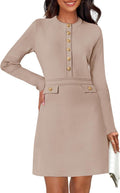 Women's Long Sleeve Bodycon Sweater Dress - Chic Work to Evening Wear