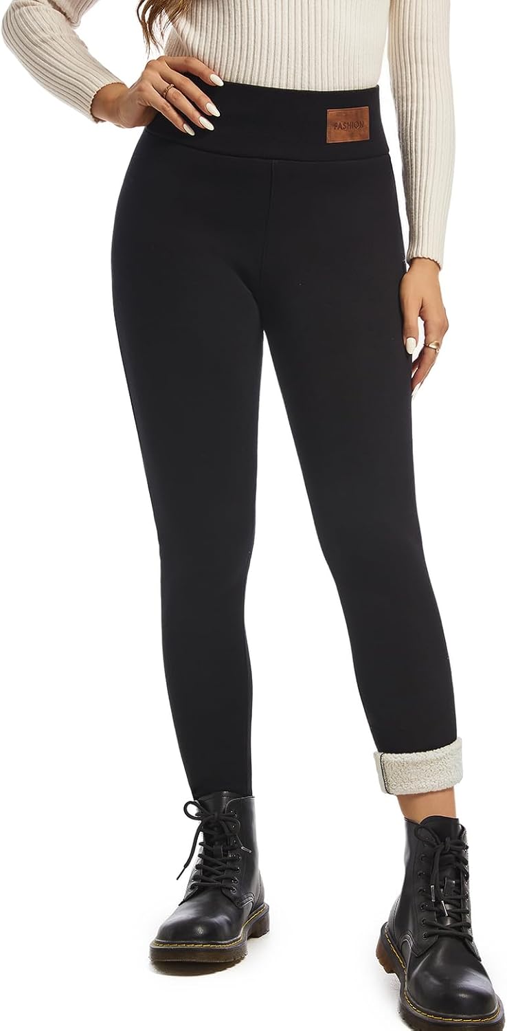 Women Sherpa Lined Leggings for Winter Warmth and Style