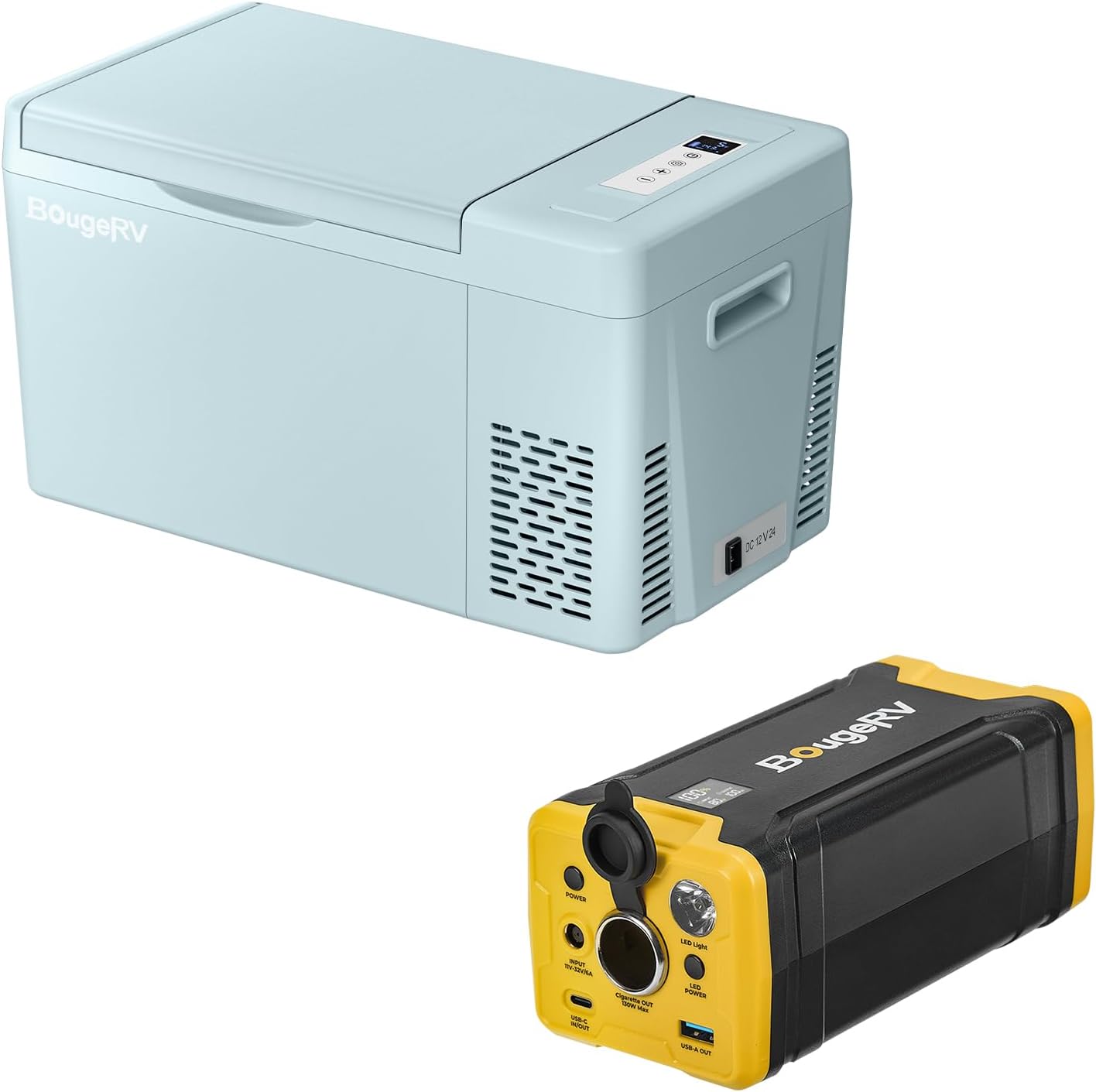BougeRV 220Wh Portable Power Station & 12V Car Fridge Combo