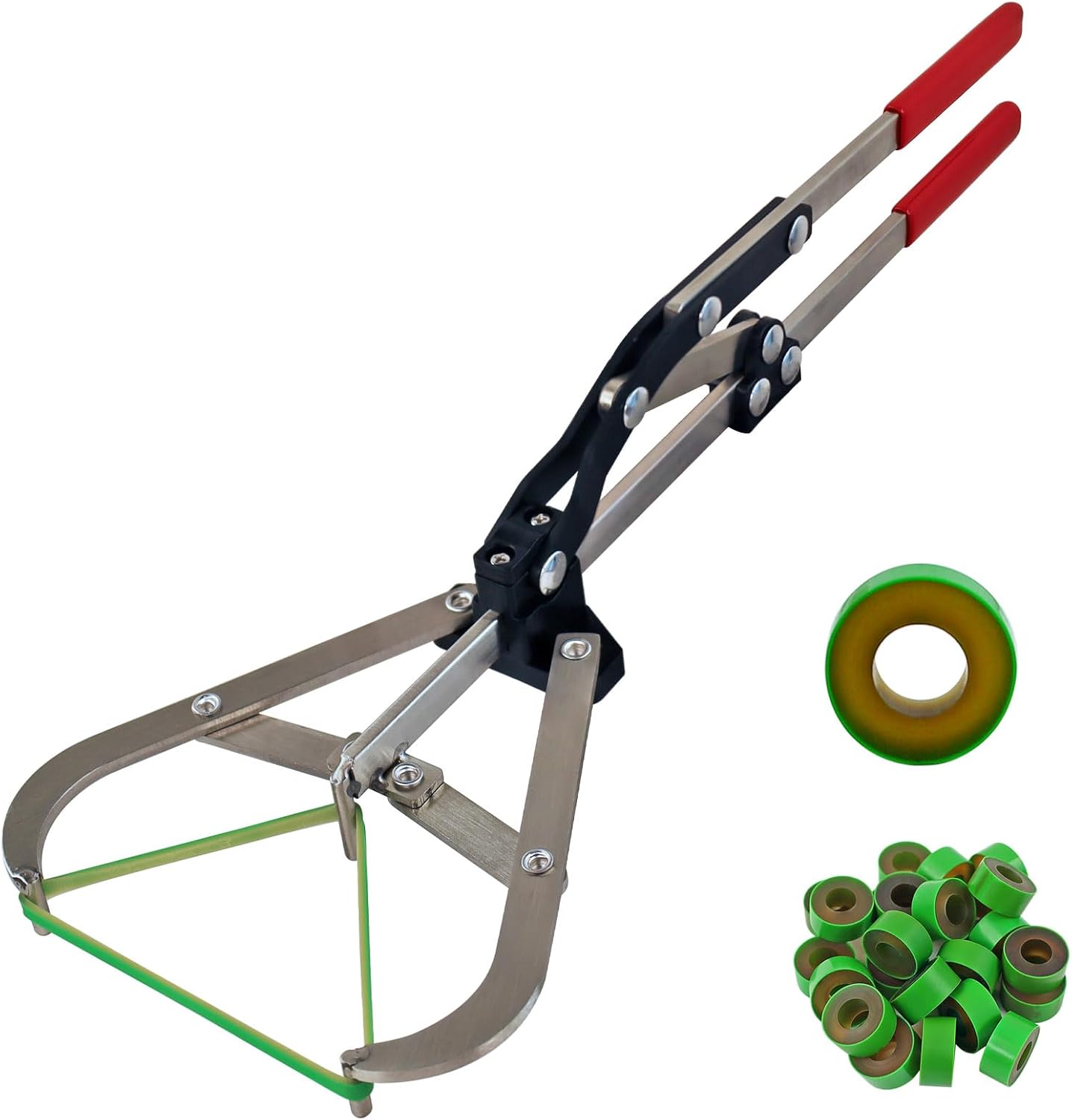 Cattle Banding Tool Expander Plier with 24Pcs Rings for Livestock