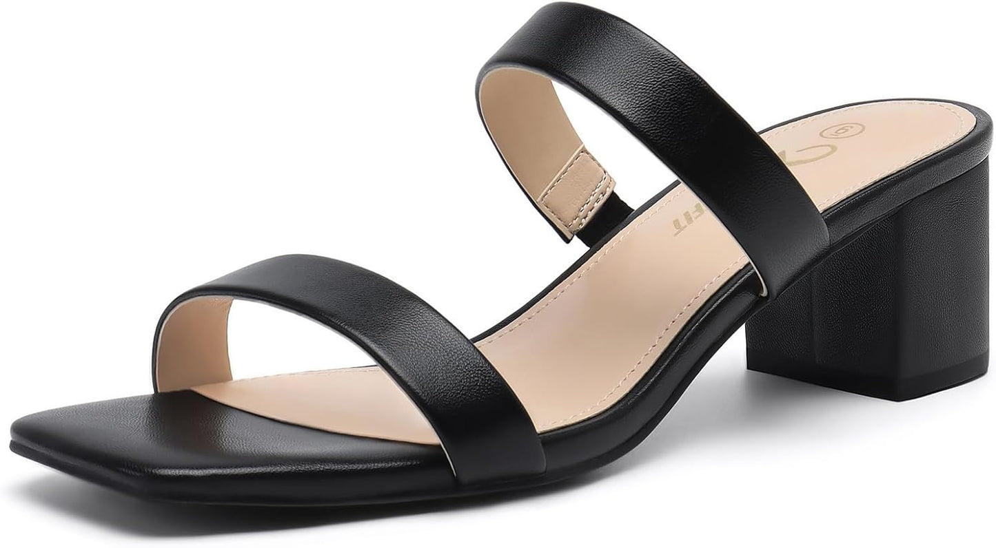 Athlefit Women's Chunky Block Heels for Summer Elegance