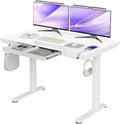 Glass Standing Desk with Drawers - Adjustable Electric Sit-Stand Desk