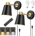 Wall Sconce Plug in Remote Control Dimmable Wall Sconces - Adjustable
