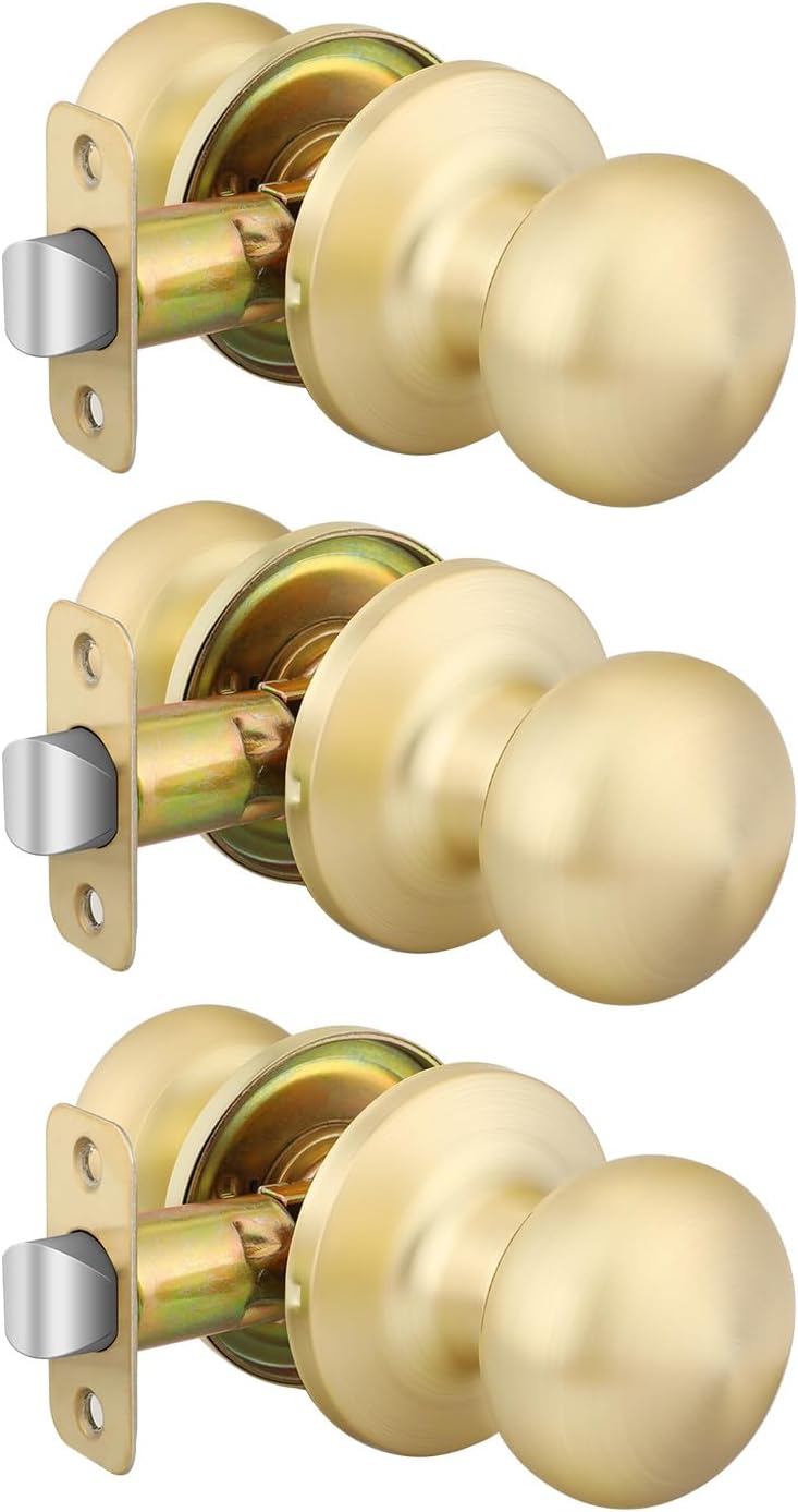 goldenwarm Gold Closet Door Knobs for Modern Home Upgrades