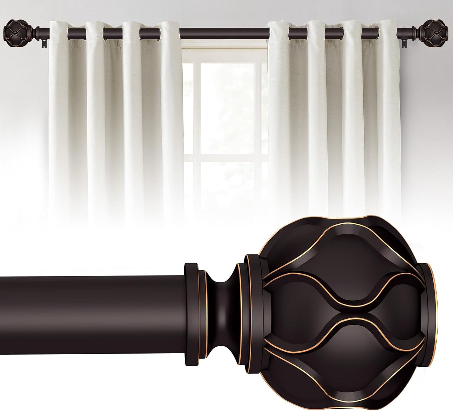 Adjustable Bronze Curtain Rod 28-48 - WIN4ALL