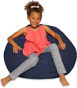 Posh Beanbags Large Navy Blue Bean Bag Chair for All Ages