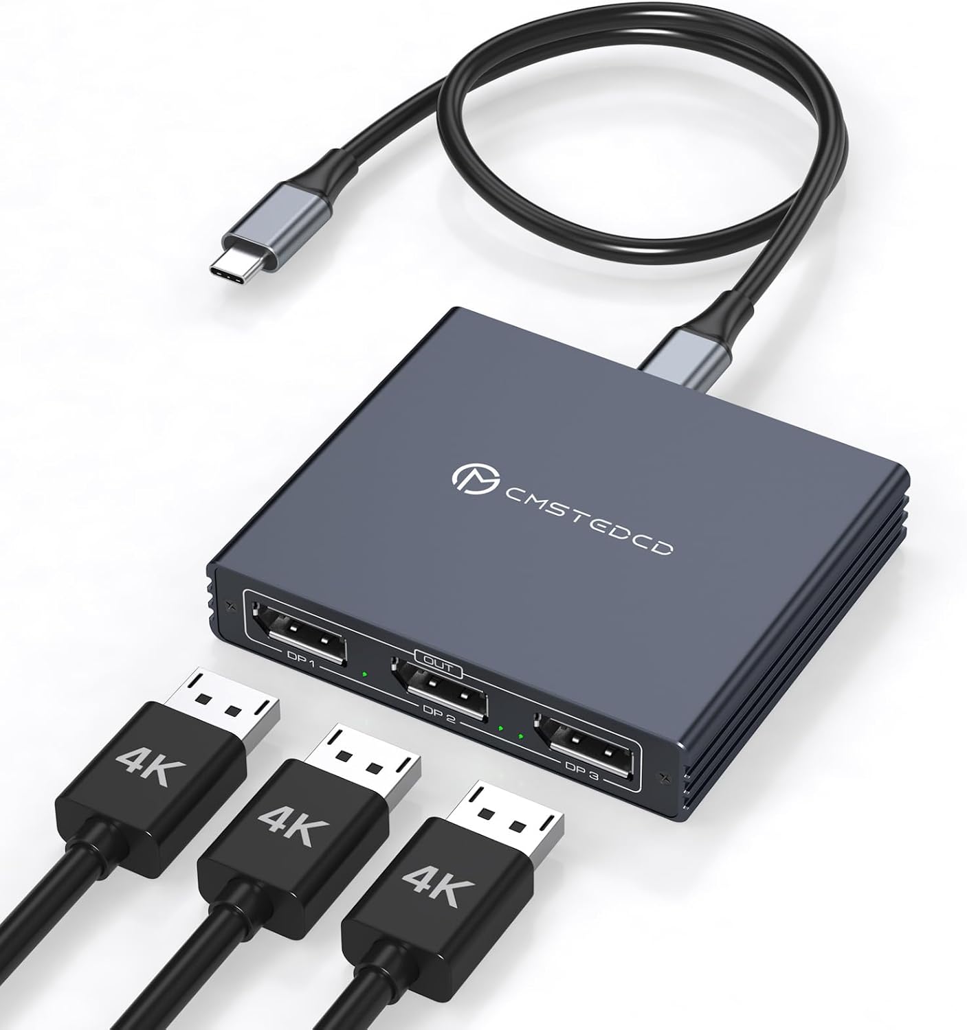 USB C to DisplayPort Splitter for Triple Monitors 4K@60Hz