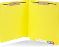 50 Yellow Fastener File Folders - Reinforced 2 Prong, Letter Size