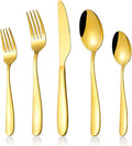 60-Piece Gold Silverware Set for 12 - Titanium Plated Flatware