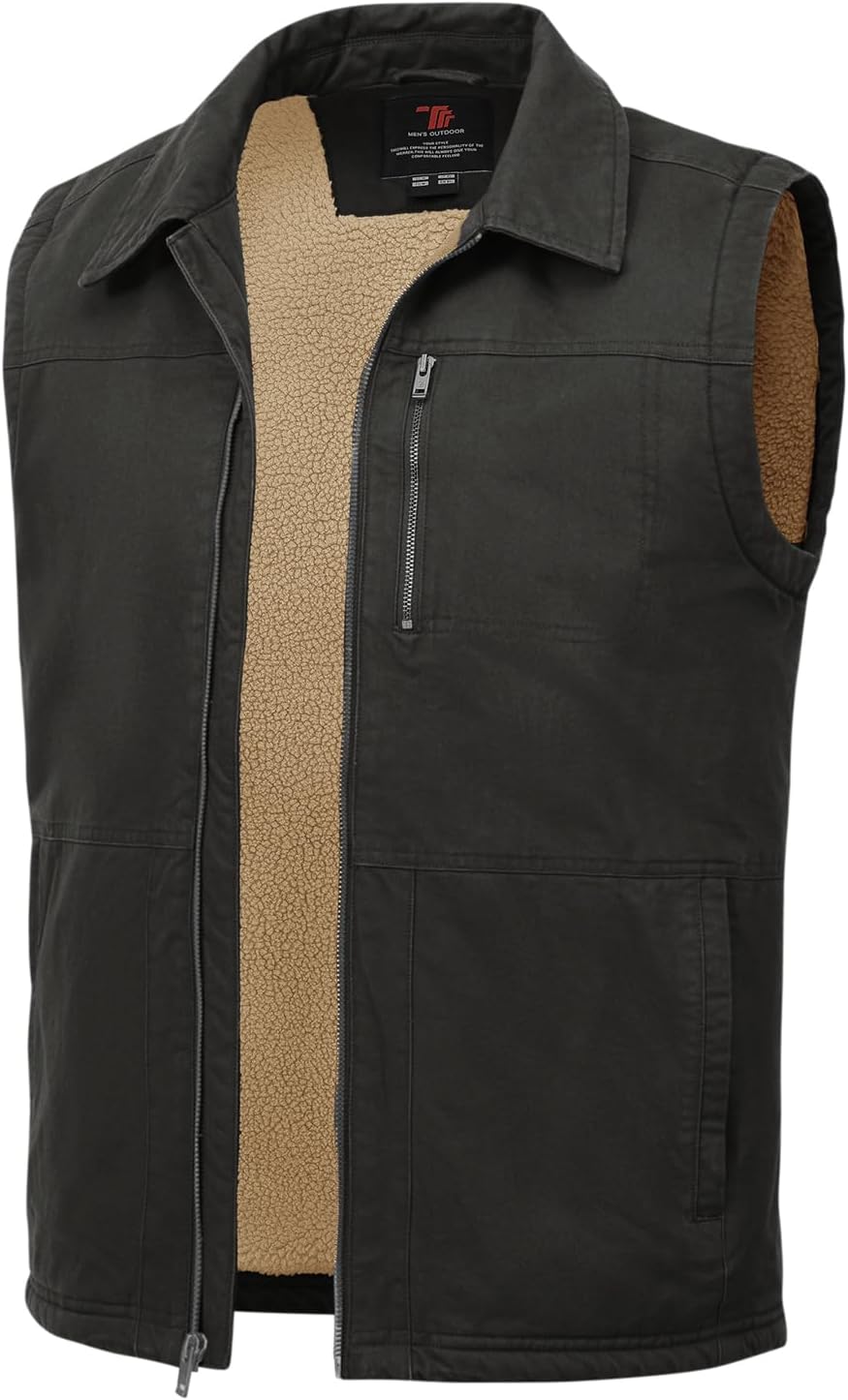 TBMPOY Men's Winter Vest Lightweight Sherpa Fleece Outerwear