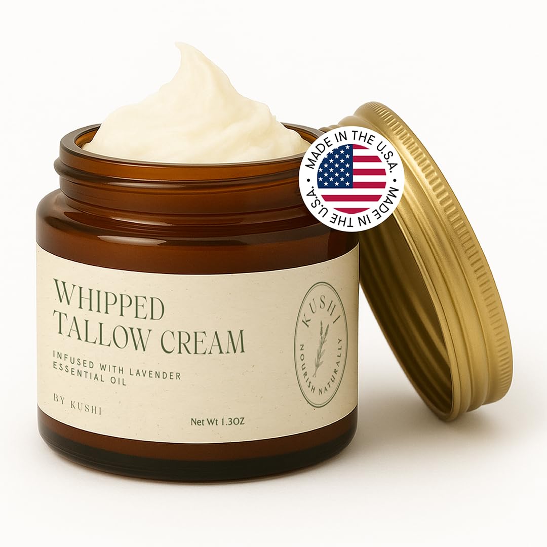 KUSHI Grass-Fed Whipped Tallow Cream for Face & Body Care