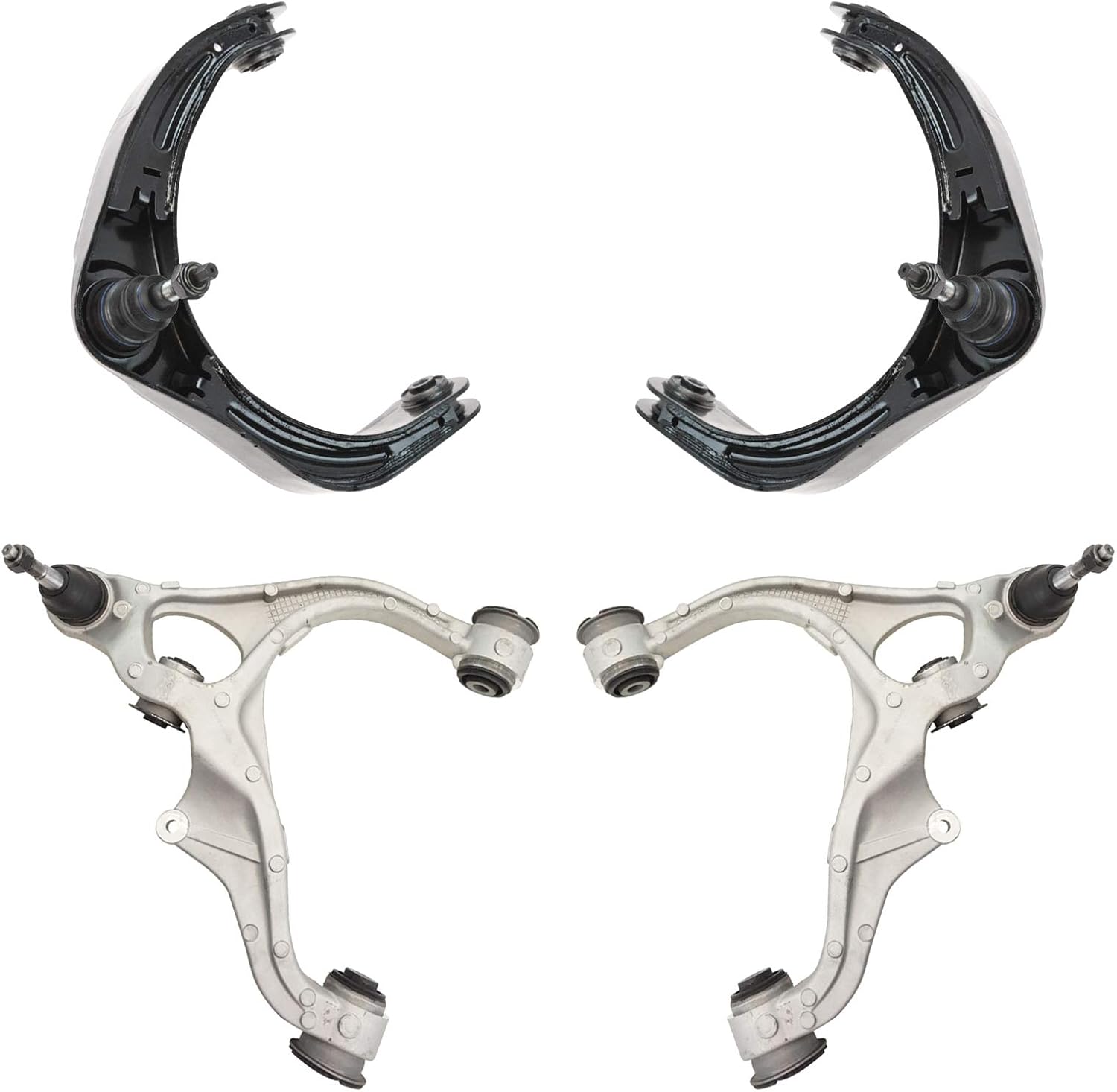TRQ Front Upper & Lower Control Arm Set for Dodge Ram 1500