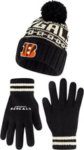 Ultra Game NFL Super Soft Cable Knit Winter Beanie and Gloves - Warm