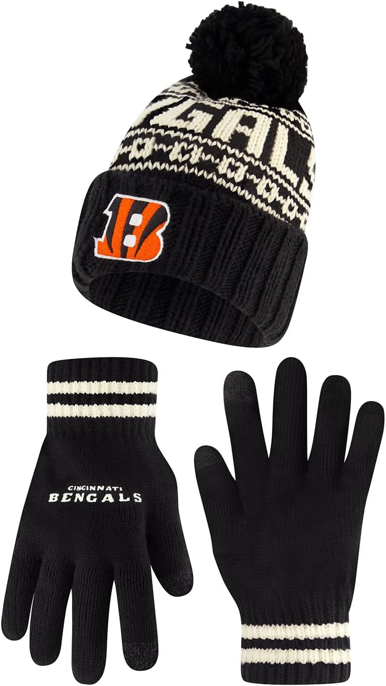 Ultra Game NFL Official Super Soft Cable Knit Beanie & Gloves