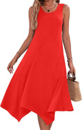 Tank Dress Midi Sundress with Pockets - Flowy Boho Summer Dress