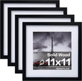 11x11 Picture Frames 4 PCS - Solid Wood Square Frames for 4x4/8x8