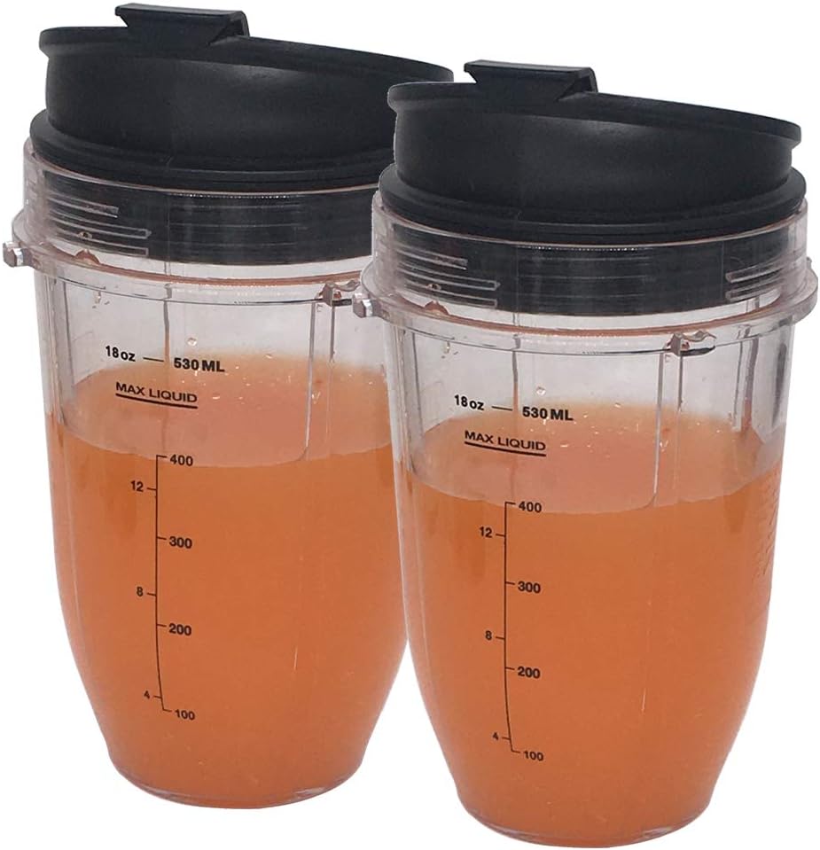 2pcs 18oz Sip N Seal Lids for Nutri Ninja Blender - Enhanced Performance!