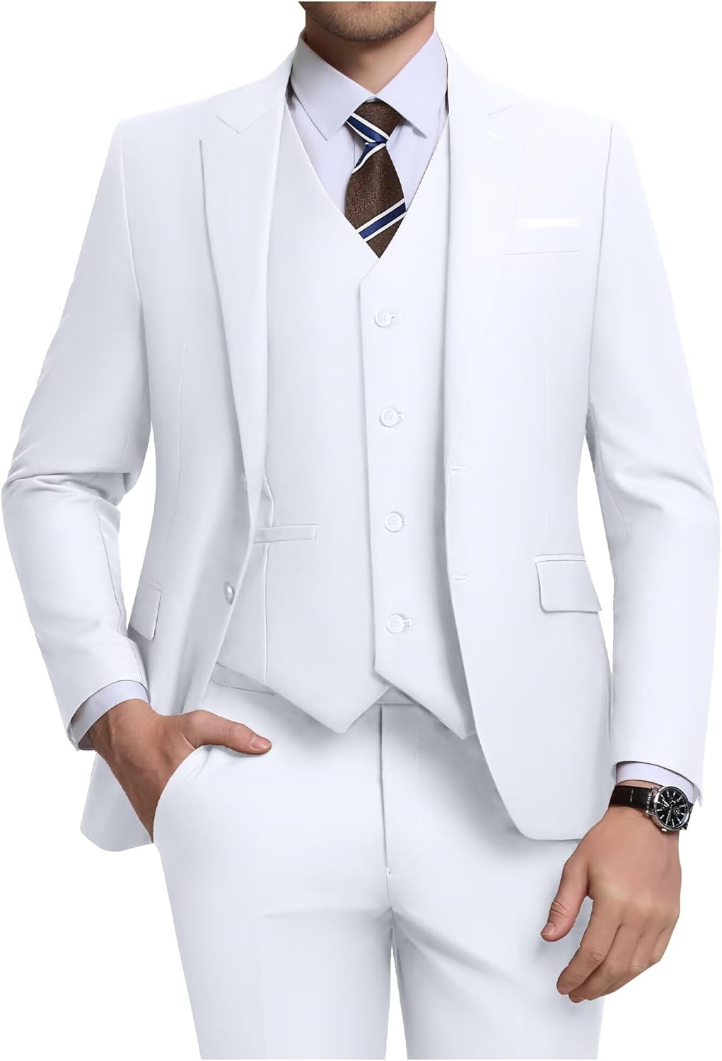 Men's 3 Piece Slim Fit Suit Set for Weddings and Business Events