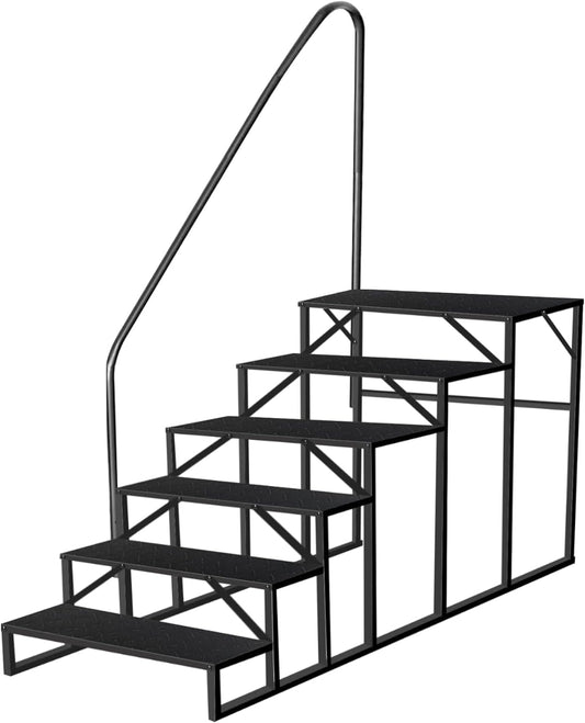 RV Stairs 6 Step Ladder with Handrail for Safe Access