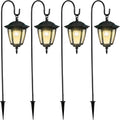 Solar Hanging Lights 4 Pack with Shepherd Hooks - Warm White