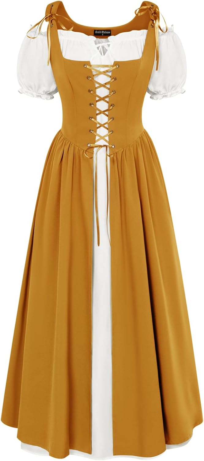 Scarlet Darkness Halloween Renaissance Costume for Women Peasant Dress