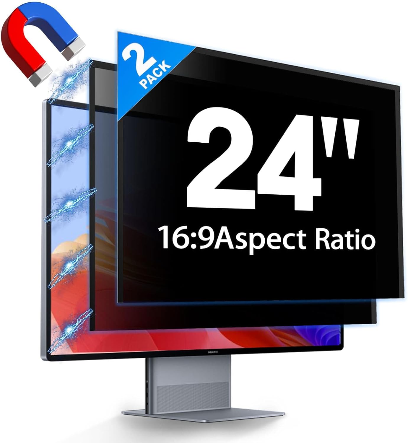 Magnetic Computer Privacy Screen Filter 24 inch for Monitors
