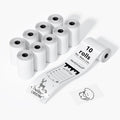 Mini Printer Thermal Sticker Paper 10 Rolls 53 x 28mm - Clear, Durable
