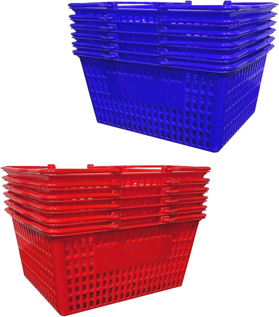 Stackable Plastic Shopping Baskets for Grocery and Retail Use