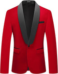Mens Velvet Blazer Slim Fit Tuxedo Jacket - Classic Evening Wear