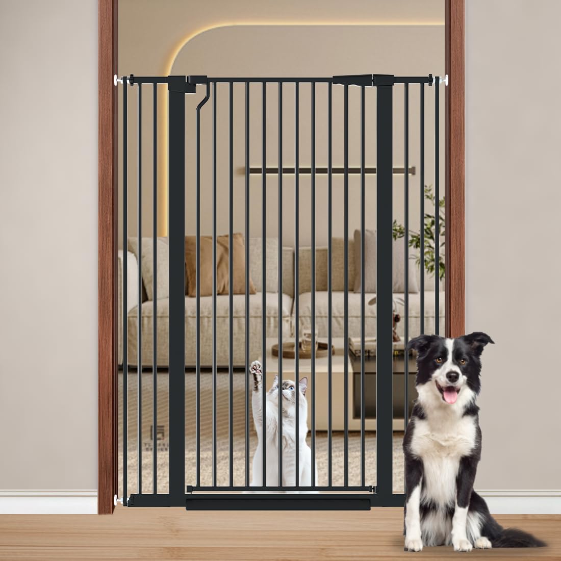 Extra Tall Cat Gate for Doorway - 51.18in Safety Barrier