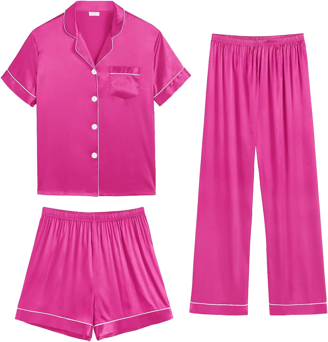 SWOMOG Womens Silk Satin Pajama Sets for Ultimate Comfort