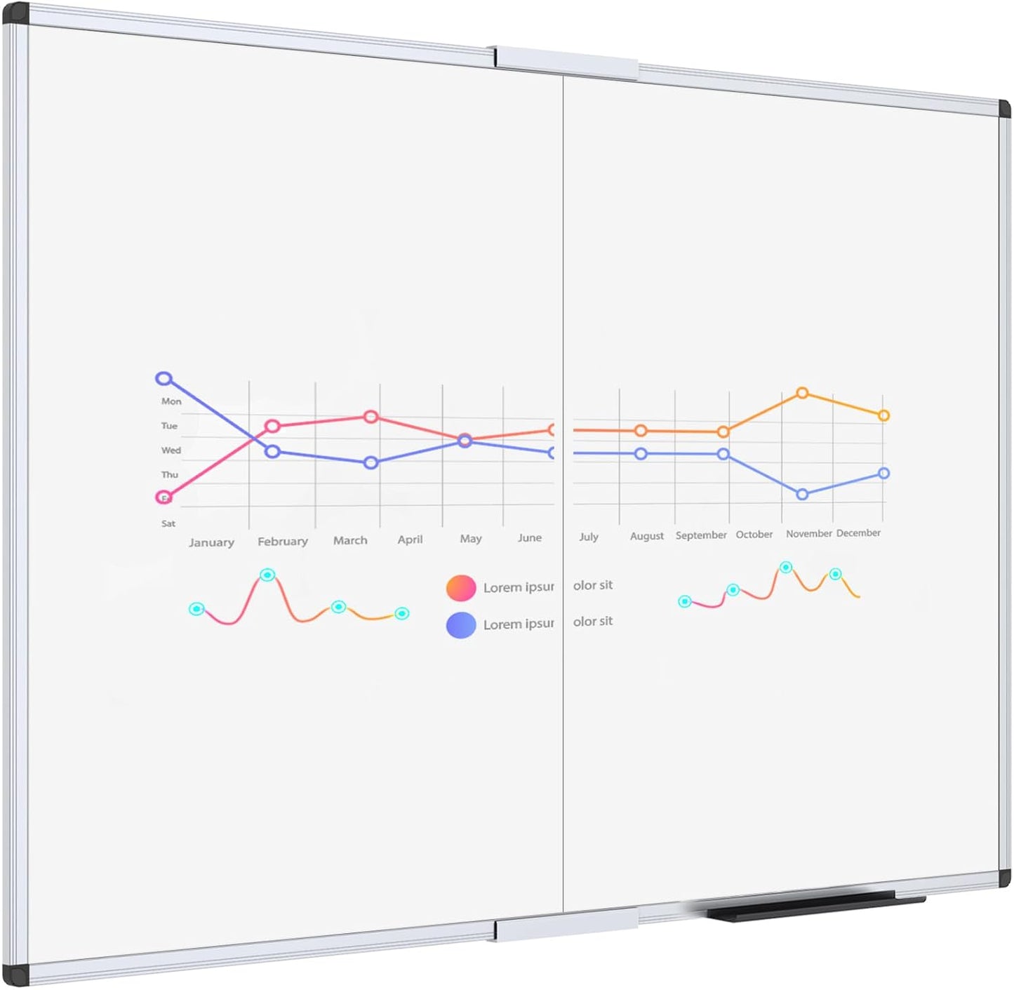 VIZ-PRO Magnetic Foldable Whiteboard for Home and Office Use
