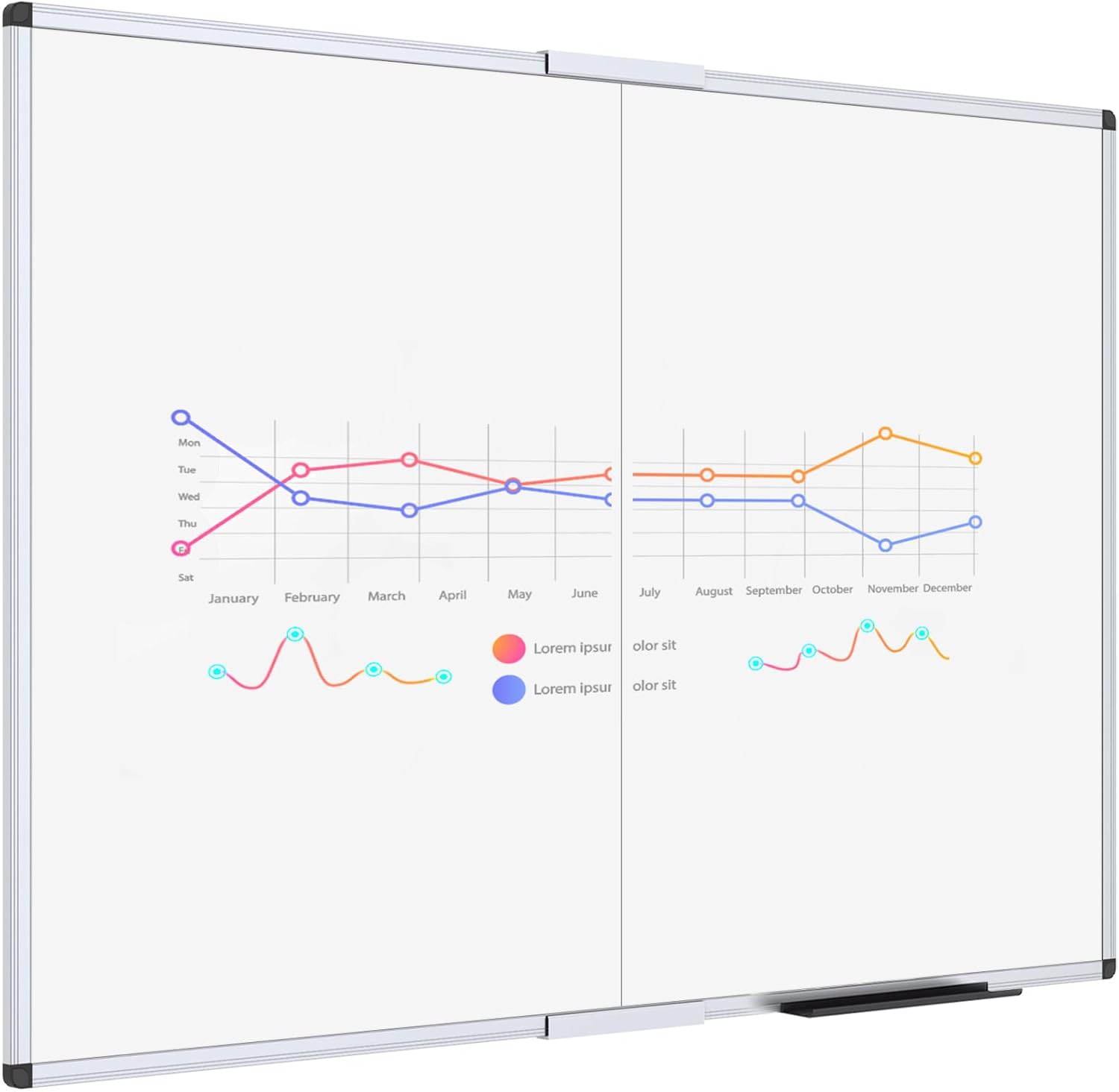 VIZ-PRO Magnetic Foldable Whiteboard for Home and Office Use
