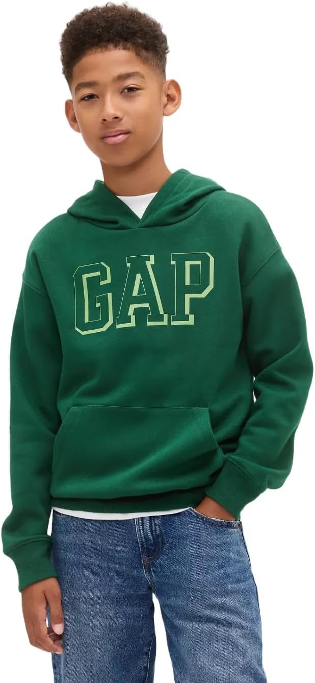 GAP Boys' Logo Hoodie Sweatshirt for Classic Style and Comfort