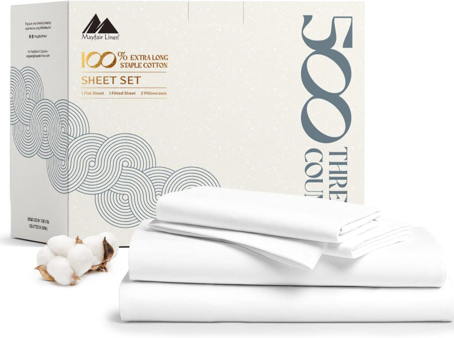 Mayfair Linen 100% Cotton Full Size Bed Sheets Set - Soft & Cooling