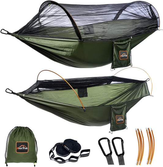 AnorTrek Double Hammock: Mosquito Net, Lightweight & Portable!