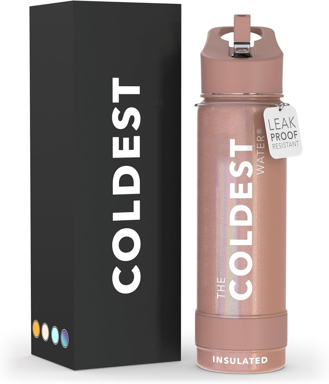 Coldest Insulated Water Bottle with Straw Lid - 24 oz Durable Design